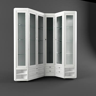 Elegant Glass Showcase 3D model image 1 