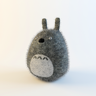 Fluffy Totoro Soft Toy 3D model image 1 
