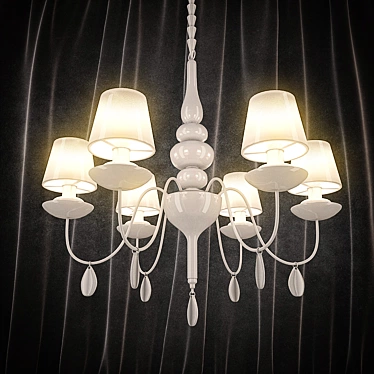 Sleek 6-Light Chandelier 3D model image 1 