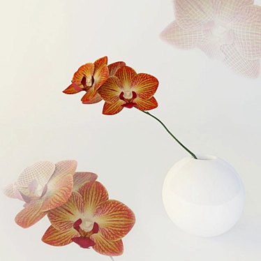 Elegant Orchid Vase 3D model image 1 