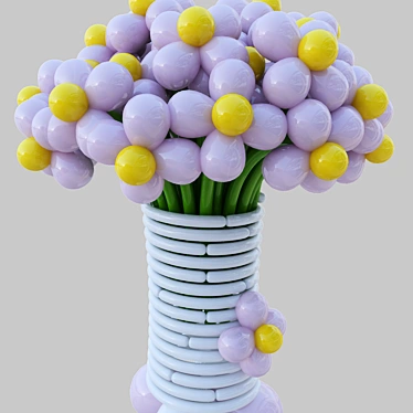 Colorful Party Balloons (Russian: Разноцветные воздушные шарики) 3D model image 1 