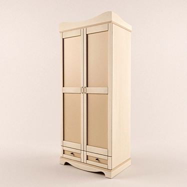 Classic Angel Two-Door Wardrobe 3D model image 1 