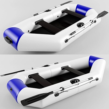 Inflatable Rubber Rowboat 3D model image 1 