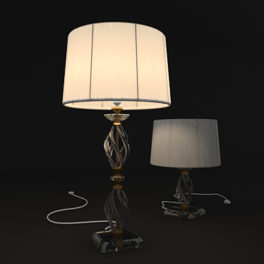 Elegant Metal and Crystal Table Lamp 3D model image 1 