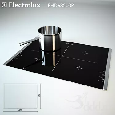 Electrolux EHD68200P Cooktop with Steel Pot 3D model image 1 