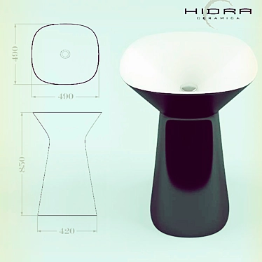 Mister MR 15 Bianco/Nero: Stylish Ceramica Sink 3D model image 1 