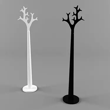 Modern Tree-Shaped Coat Hooks 3D model image 1 