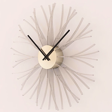 Sleek Chrome Synapse Wall Clock 3D model image 1 