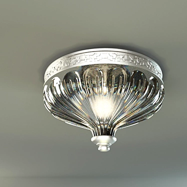 Sleek Bowl Ceiling Light 3D model image 1 