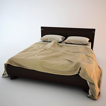 Polish Bed: Sleek and Stylish 3D model image 1 
