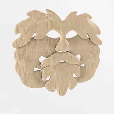 Authentic Celtic Wooden Mask 3D model image 1 