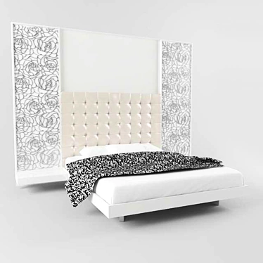 Luxury Textured Bed 3D model image 1 