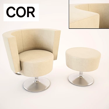 Elegant Comfort Seating Set 3D model image 1 