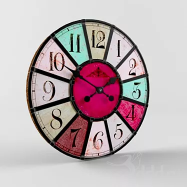 Vibrant Timepiece: Multicolored Clock 3D model image 1 