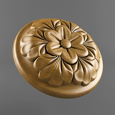 Elegant Carved Rosette 3D model image 1 