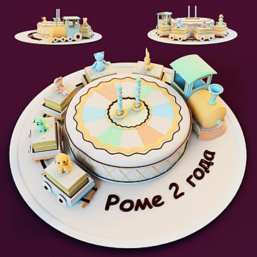 Custom Order Kids' Holiday Cake 3D model image 1 
