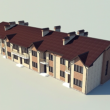 Modern Townhouse: Sleek and Stylish 3D model image 1 