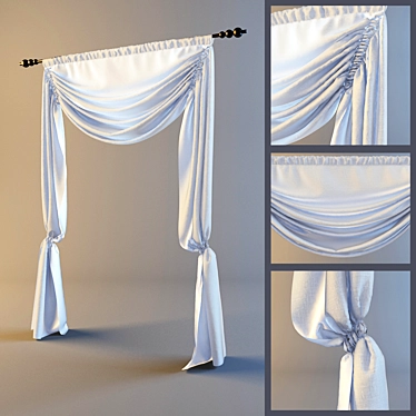 Elegant Window Shades 3D model image 1 