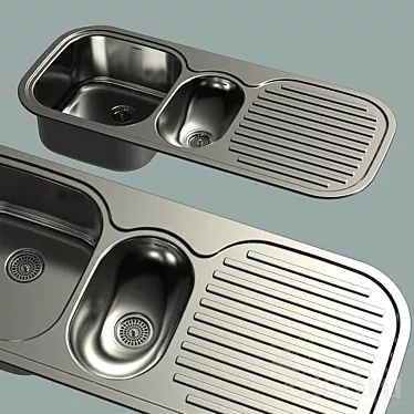 Stainless Steel Kitchen Sink 3D model image 1 