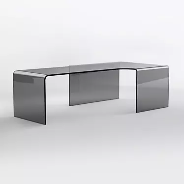 Sleek Bent Glass Dining Table 3D model image 1 