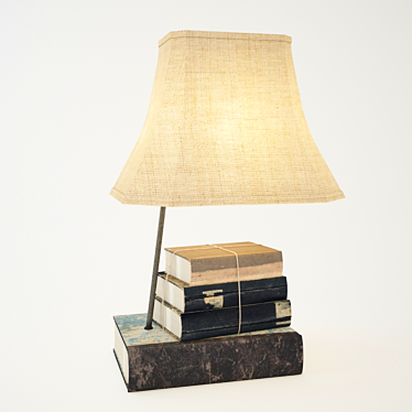 Title: Eco Vintage MDF Lamp with Books 3D model image 1 