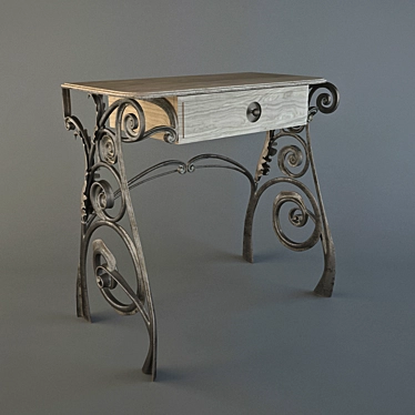 Elegant Vanity Table: Handcrafted, Custom Design 3D model image 1 