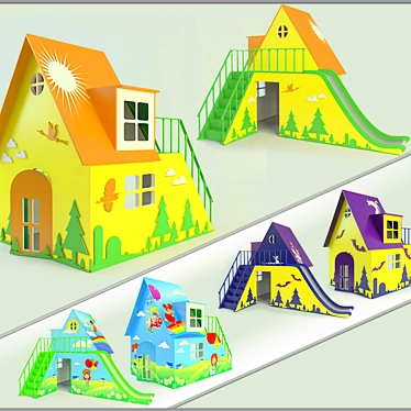 Kids' Playhouse with Slide 3D model image 1 