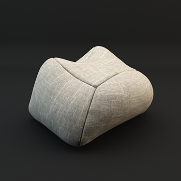 Cozy Textured Pouf for Relaxation 3D model image 1 