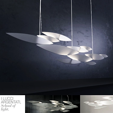 Title: Sparkling Silver Birds Chandelier 3D model image 1 