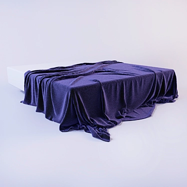 Luxurious Embossed Velvet Bedspread 3D model image 1 