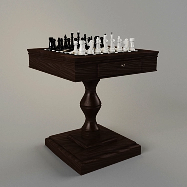 Classic Chess Table 3D model image 1 