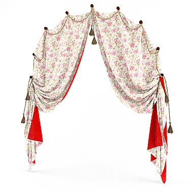 Title: Rustic Charm: Country Curtains 3D model image 1 