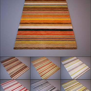 John Lewis Multi Stripe Rug 3D model image 1 