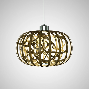 Elegant Ribbon Pendant Lamp 3D model image 1 