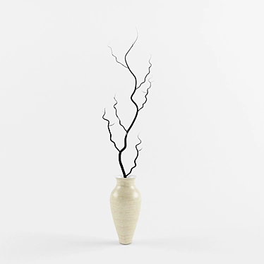 Textured Branch in Vase 3D model image 1 