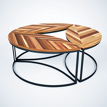 Elegant Leaf Design Dining Table 3D model image 1 
