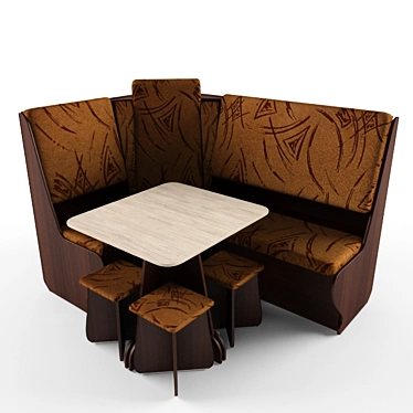 Title: Retro-Revival Corner Furniture 3D model image 1 