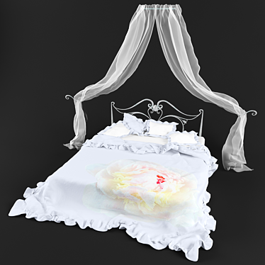 Dreamy Haven: Romantic Bedroom 3D model image 1 