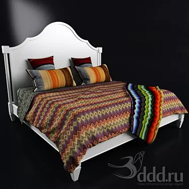 Classic Missoni Texture Kings Bed 3D model image 1 