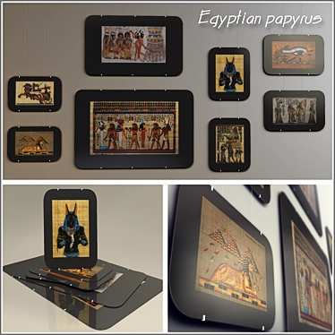 Authentic Egyptian Papyri: Unveiling History 3D model image 1 