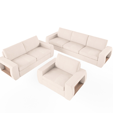 Sydney Sofa & Armchair Set 3D model image 1 