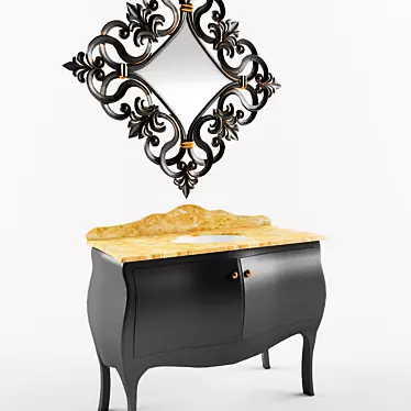 Italian GAIA Vanity Mirror and Cabinet 3D model image 1 
