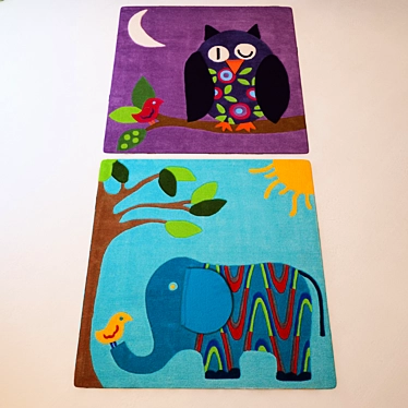 Playful Kids' Rugs: 110x160cm 3D model image 1 