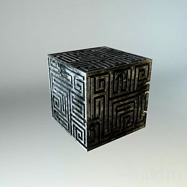 Metal Cube Decor: Elegant and Contemporary 3D model image 1 