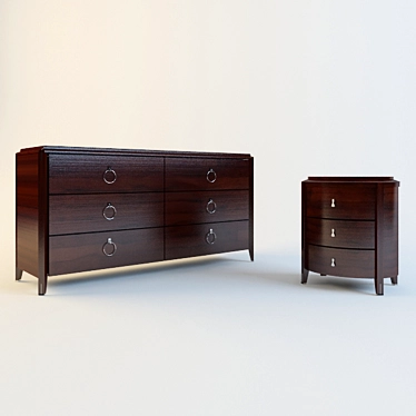 Vendome 180х52/71 h Commode & 64х52/91 h Nightstand 3D model image 1 