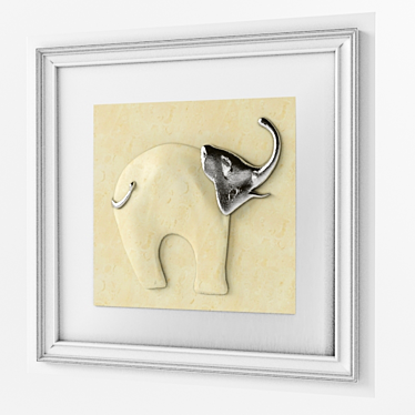 Majestic Combat: Bas-relief Elephant 3D model image 1 