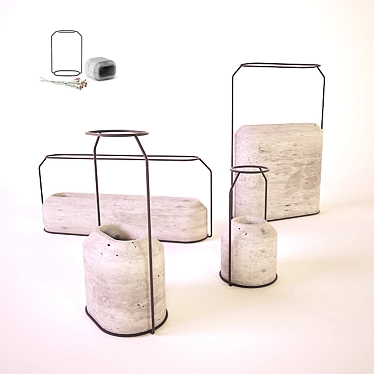 Sleek Weight Vases 3D model image 1 