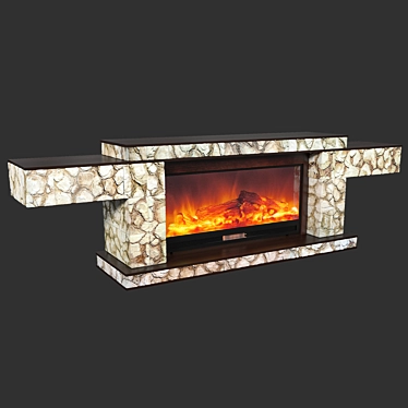 Tauer S Electric Fireplace - Premium 3D model image 1 