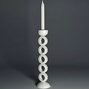 Elegant Metal Candle Holder 3D model image 1 