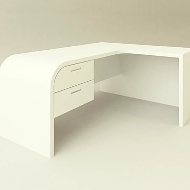 Title: Designer's Office Table - Sleek and Functional 3D model image 1 